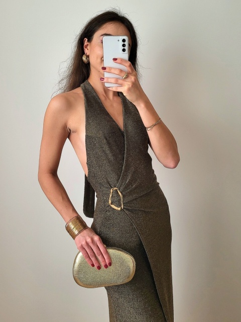 Złota brokatowa sukienka Victoria